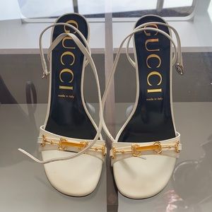 White Gucci Sandal Heels